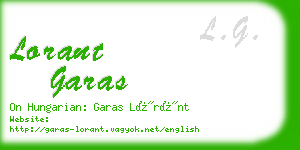 lorant garas business card